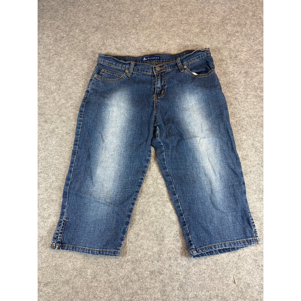 SO GSJC Capri Jeans Womens Size 9 Blue Denim Stretch Mid Rise Streetwear Y2K